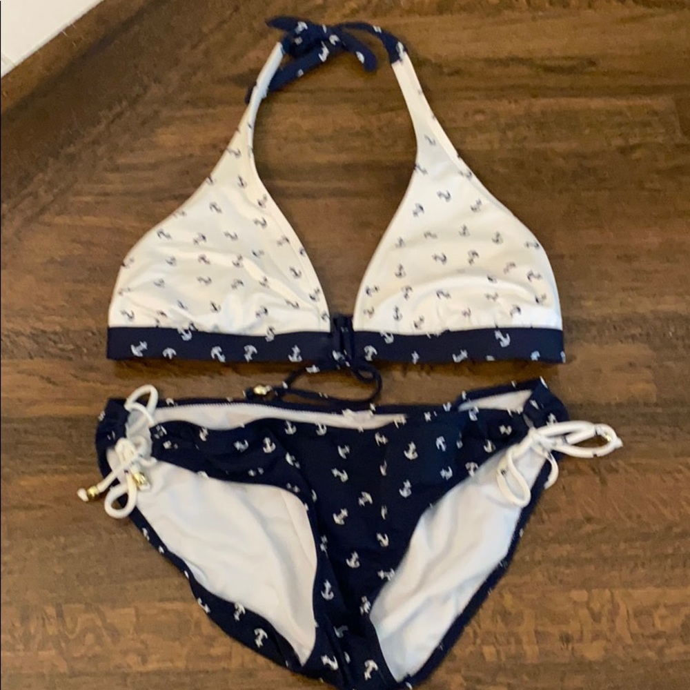 Nautical two piece swimsuit